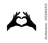 Two hands in the form of a heart icon love sign