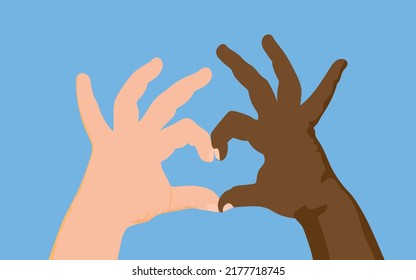 Two hands in the form of a heart icon love sign