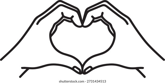 Zwei Hände, die eine schöne Herzform bilden, die Liebe und Zuneigung und Fürsorge symbolisieren	