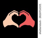 Two hands forming a heart shape symbol