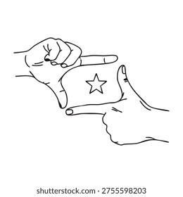 Two hands forming a star shape with fingers