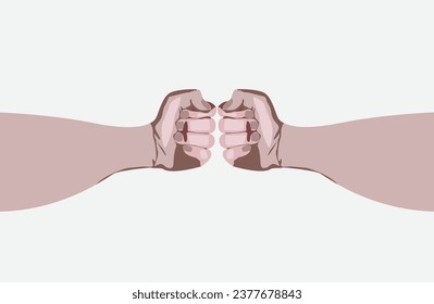 Two hands in front of each other with clenched fists