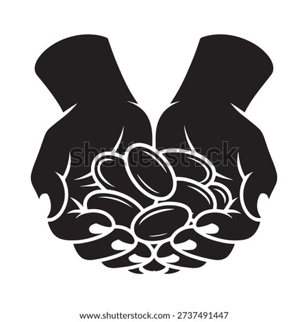 Two hands gently cradling a pile of coffee beans a symbol of cultivation and harvest