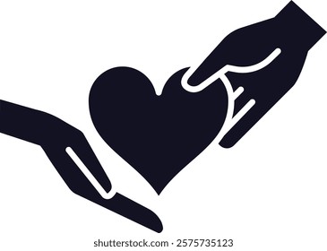 Two hands gently holding a heart, symbolizing love, care, and affection in various relationships, creating a heartwarming and supportive visual