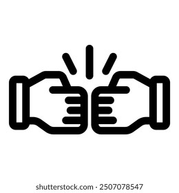 Two hands giving fist bump making a deal or celebrating an agreement