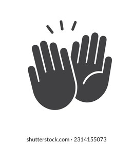 Two hands giving five, clapping palms icon.