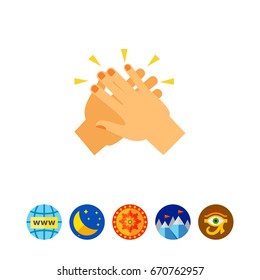 Two hands giving five vector icon