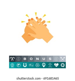 Two hands giving five vector icon