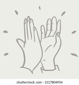 Two Hands Giving a High Five - Fun Vector Illustration