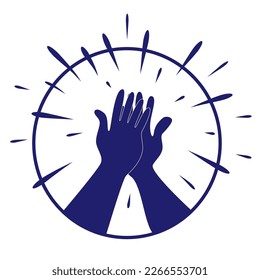 Two hands giving a high five for great work. Vector illustration of friendship and giving a high five as a symbol of great work achievement. People team give hand slapping Vector illustration.