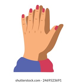 two hands giving a high five gesture isolated