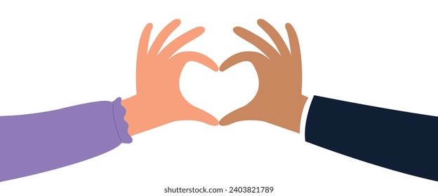 Two hands with heart. Collection with I love you heart sign. Valentine's day and expression to you. Message of love using hand gesture. 