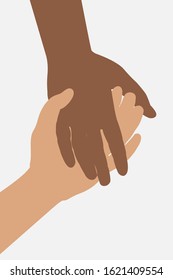 The two hands are held together. 