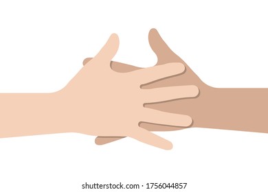 Two hands helping. Handshake vector icon. Business concept flat design. EPS 10