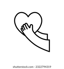 dos manos sostienen el símbolo del corazón de amor