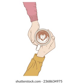  two hands holding a cup of coffee