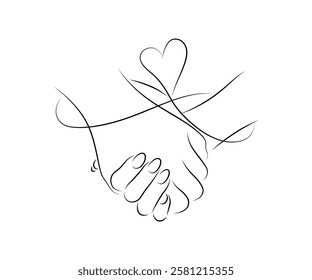 two hands holding each other. strong love. sexual relations. flirting and advances