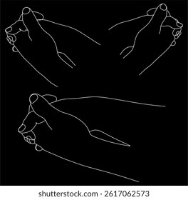Two hands holding each other symbolizing support, love and unity, line art. The drawing is hand drawn without artificial intelligence