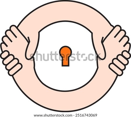 Two hands holding each other form a circle, symbolizing the power of unity and connectedness. This symbol reminds us that we are all connected and need each other.