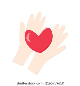 Two hands holding heart  Simple drawing valentine's day  love  icon