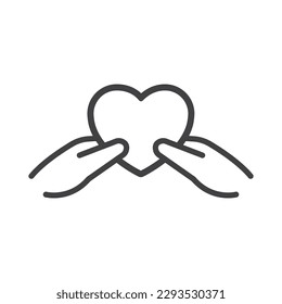 Two hands holding heart together.