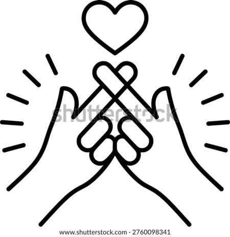 Two hands holding intertwined hearts symbolizing love and connection