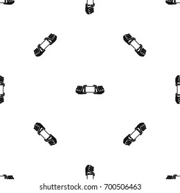 Two hands holding mobile phone pattern repeat seamless in black color for any design. Vector geometric illustration
