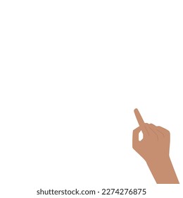 Two Hands holding object. Finger pointing up and down. Handshake. Single main vector illustration on white background. Bright color cartoon for combine.
