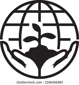 Two hands holding out a plant forming globe in perfect circle