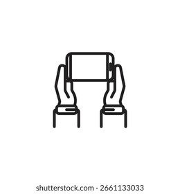 Two hands are holding a smartphone in a vertical position.