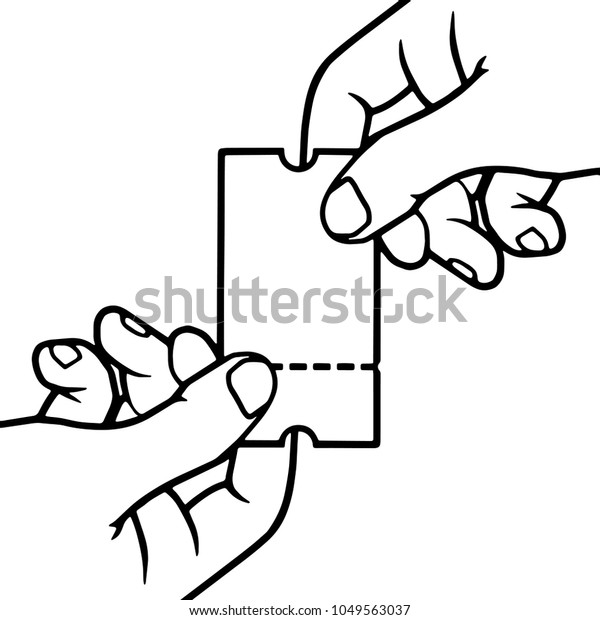 Two Hands Holding Ticket Ticket Hands Stock Vector Royalty Free Shutterstock