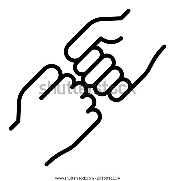 Two Hands Icon Outline Two Hands Stock Vector (Royalty Free) 2016811154 ...