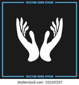 Two hands icon vector illustration. Isolated badge for website or app - stock infographics