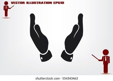 two hands icon vector illustration.