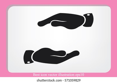 two hands icon vector illustration.
