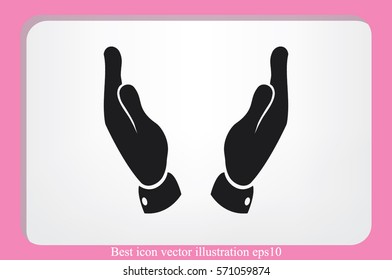 two hands icon vector illustration.
