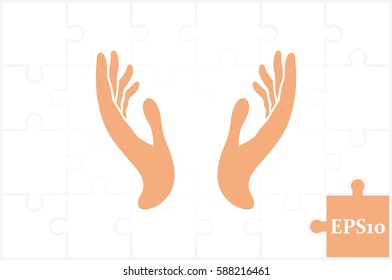 two hands icon vector illustration eps10.