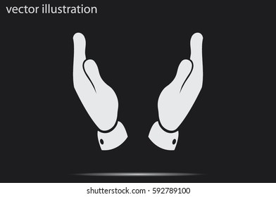 two hands icon vector illustration.