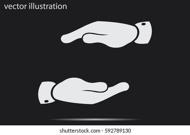 two hands icon vector illustration.