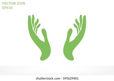 two hands icon vector illustration.