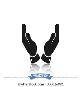 two hands illustration