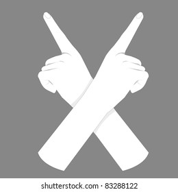 Two hands with index finger