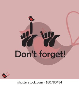 Two hands indicating reminding gestures 