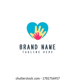 Two Hands Inside Heart Icon Forming A Symbol of Affection