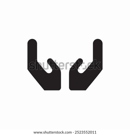 two hands insurance care icon sign vector