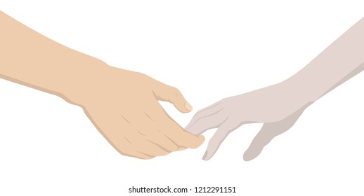 Two hands isolated on white background.
