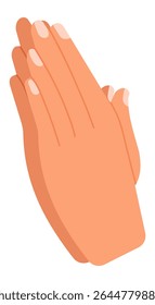 Two hands joined together in a praying gesture, symbolizing hope, spirituality, and religious devotion, creating a serene and contemplative atmosphere