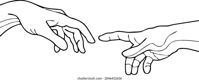 Two Hands Line Art Can Be Stock Vector (Royalty Free) 2046452636