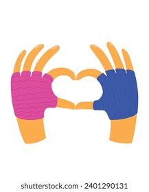 Two hands making heart gesture.