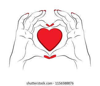 Two hands making heart shape vector image valentine concept vector image
